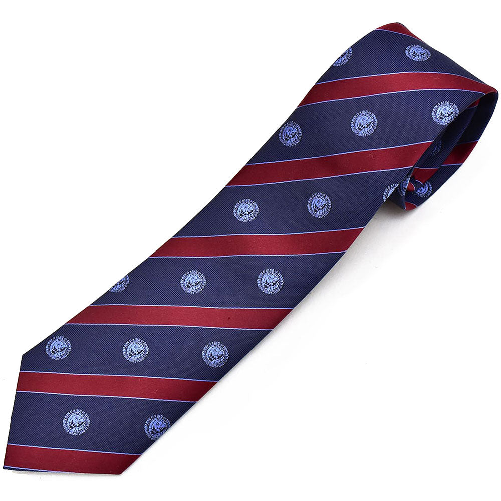 Silk tie lion mark dark blue x blue red stripe – TOKON SHOP