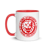 Lion Mark Classic Red Logo White Mug with Color Inside