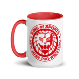 Lion Mark Classic Red Logo White Mug with Color Inside