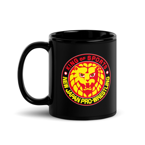 Lion Mark Color Logo Black Glossy Mug
