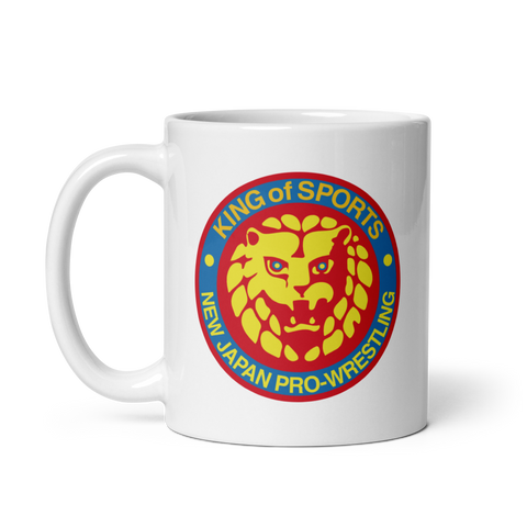 Lion Mark Retro White Glossy Mug