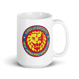 Lion Mark Retro White Glossy Mug