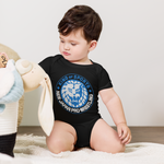 Lion Mark Baby short sleeve one piece (Blue&White)