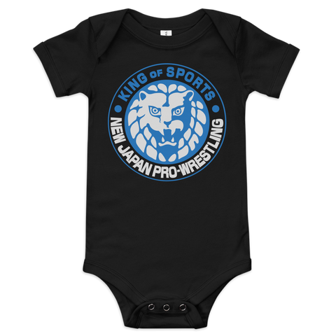 Lion Mark Baby short sleeve one piece (Blue&White)