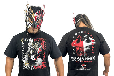 El Desperado x ROLLING CRADLE collaboration T-shirt (black x white x red) [Pre-Order]