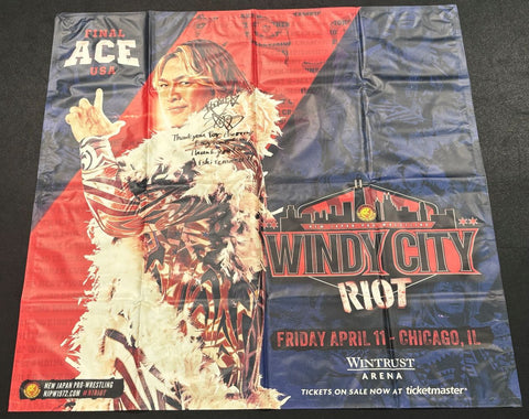 [Autographed] Hiroshi Tanahashi FINAL ACE USA Vinyl Banner Poster