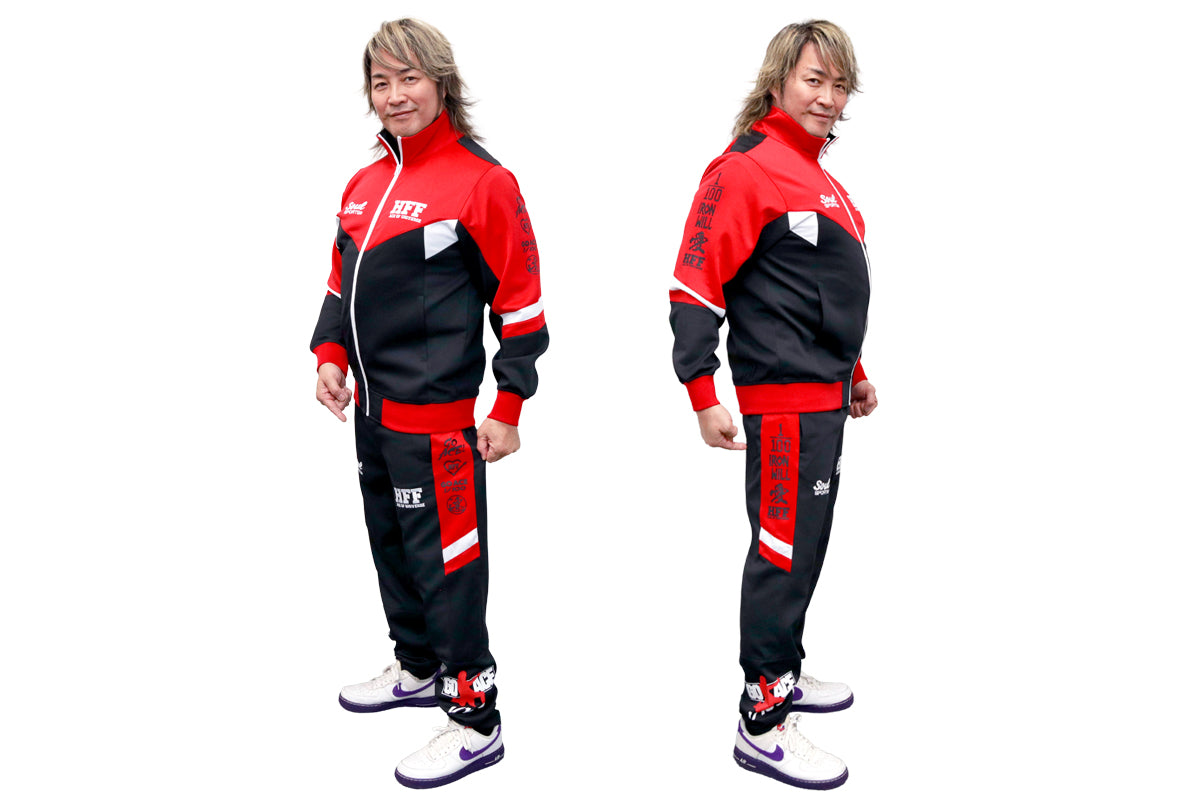 Official image for NJPW and SOUL SPORTS release 2026 Hiroshi Tanahashi collaboration tracksuit
