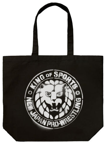 NJPW Stencil Lion Mark Large Tote Bag (BLACK) [COSPA]